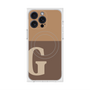 プレミアムスクエアケース with MagSafe［ オリジナル - initial two tone - G brown ］