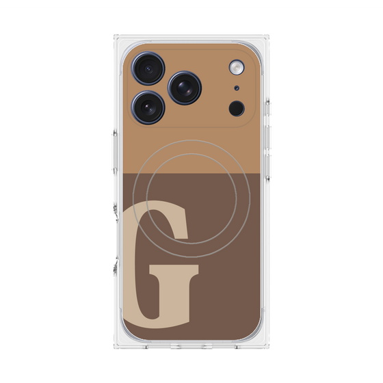 プレミアムスクエアケース with MagSafe［ オリジナル - initial two tone - G brown ］