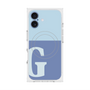 プレミアムスクエアケース with MagSafe［ オリジナル - initial two tone - G blue ］
