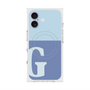プレミアムスクエアケース with MagSafe［ オリジナル - initial two tone - G blue ］