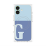 プレミアムスクエアケース with MagSafe［ オリジナル - initial two tone - G blue ］