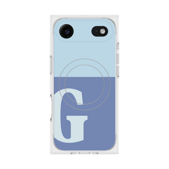 プレミアムスクエアケース with MagSafe［ オリジナル - initial two tone - G blue ］