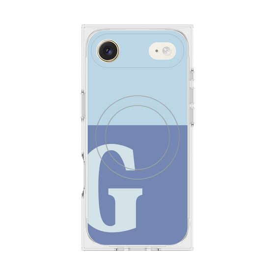 プレミアムスクエアケース with MagSafe［ オリジナル - initial two tone - G blue ］