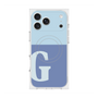 プレミアムスクエアケース with MagSafe［ オリジナル - initial two tone - G blue ］