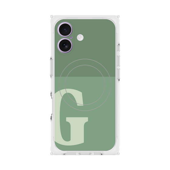プレミアムスクエアケース with MagSafe［ オリジナル - initial two tone - G green ］