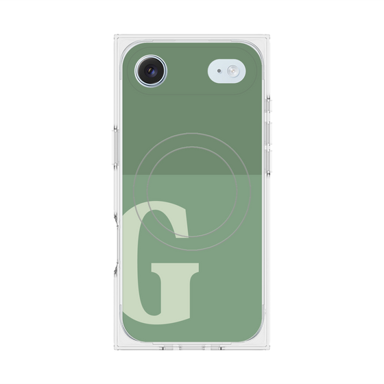 プレミアムスクエアケース with MagSafe［ オリジナル - initial two tone - G green ］