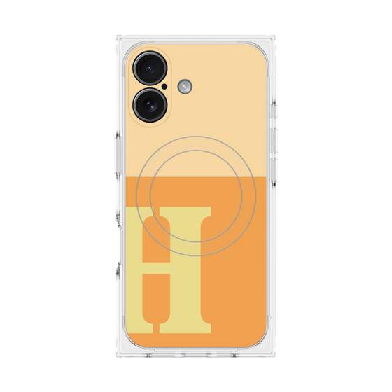 プレミアムスクエアケース with MagSafe［ オリジナル - initial two tone - H orange ］