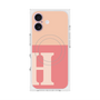 プレミアムスクエアケース with MagSafe［ オリジナル - initial two tone - H pink ］