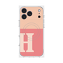 プレミアムスクエアケース with MagSafe［ オリジナル - initial two tone - H pink ］