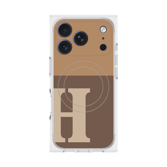 プレミアムスクエアケース with MagSafe［ オリジナル - initial two tone - H brown ］