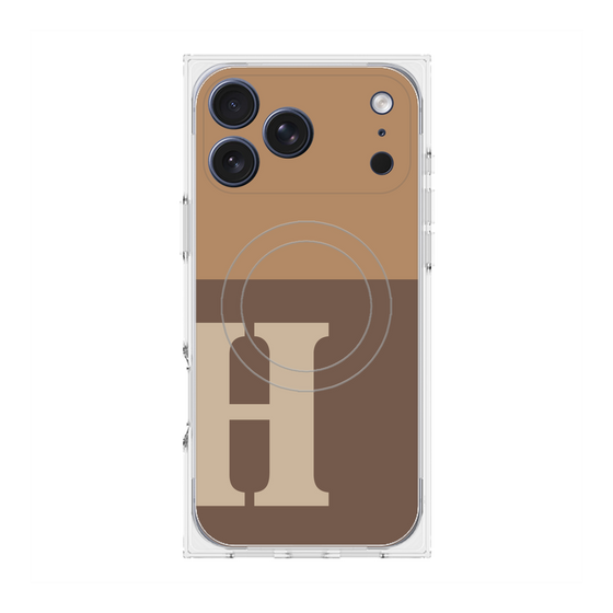 プレミアムスクエアケース with MagSafe［ オリジナル - initial two tone - H brown ］