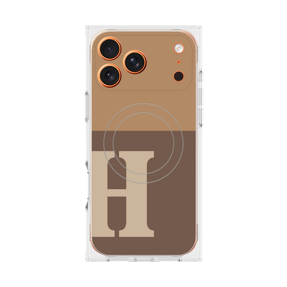 プレミアムスクエアケース with MagSafe［ オリジナル - initial two tone - H brown ］