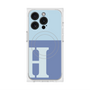 プレミアムスクエアケース with MagSafe［ オリジナル - initial two tone - H blue ］