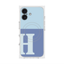 プレミアムスクエアケース with MagSafe［ オリジナル - initial two tone - H blue ］
