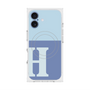 プレミアムスクエアケース with MagSafe［ オリジナル - initial two tone - H blue ］