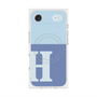プレミアムスクエアケース with MagSafe［ オリジナル - initial two tone - H blue ］