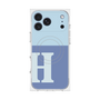 プレミアムスクエアケース with MagSafe［ オリジナル - initial two tone - H blue ］