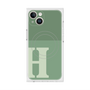 プレミアムスクエアケース with MagSafe［ オリジナル - initial two tone - H green ］