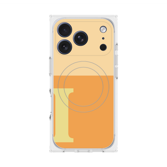 プレミアムスクエアケース with MagSafe［ オリジナル - initial two tone - I orange ］