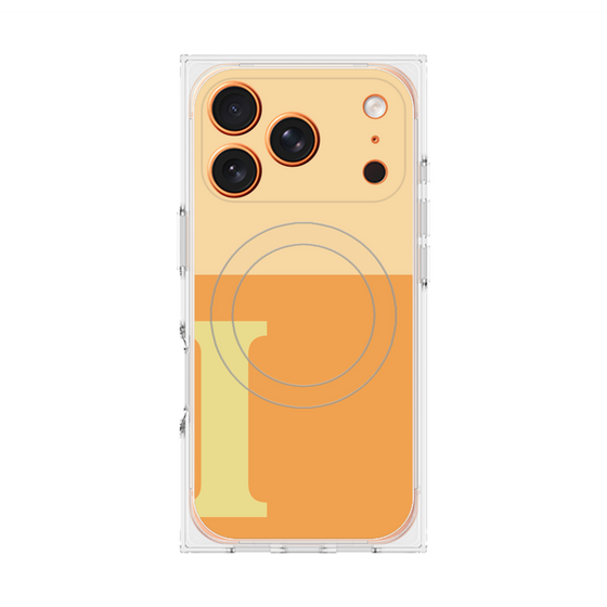 プレミアムスクエアケース with MagSafe［ オリジナル - initial two tone - I orange ］
