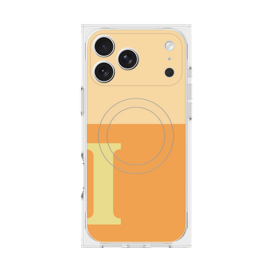 プレミアムスクエアケース with MagSafe［ オリジナル - initial two tone - I orange ］