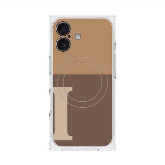 プレミアムスクエアケース with MagSafe［ オリジナル - initial two tone - I brown ］