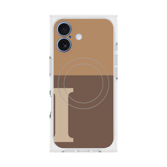 プレミアムスクエアケース with MagSafe［ オリジナル - initial two tone - I brown ］