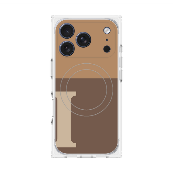 プレミアムスクエアケース with MagSafe［ オリジナル - initial two tone - I brown ］