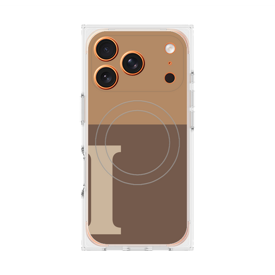 プレミアムスクエアケース with MagSafe［ オリジナル - initial two tone - I brown ］