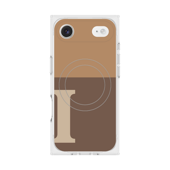 プレミアムスクエアケース with MagSafe［ オリジナル - initial two tone - I brown ］