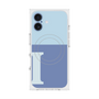 プレミアムスクエアケース with MagSafe［ オリジナル - initial two tone - I blue ］