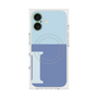 プレミアムスクエアケース with MagSafe［ オリジナル - initial two tone - I blue ］