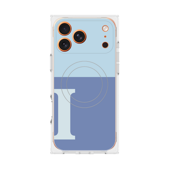 プレミアムスクエアケース with MagSafe［ オリジナル - initial two tone - I blue ］