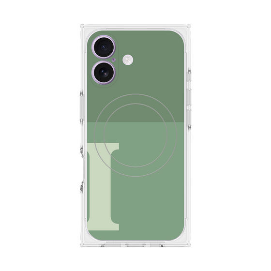プレミアムスクエアケース with MagSafe［ オリジナル - initial two tone - I green ］