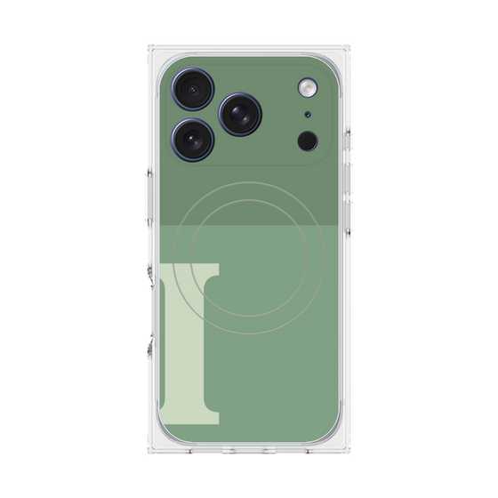 プレミアムスクエアケース with MagSafe［ オリジナル - initial two tone - I green ］