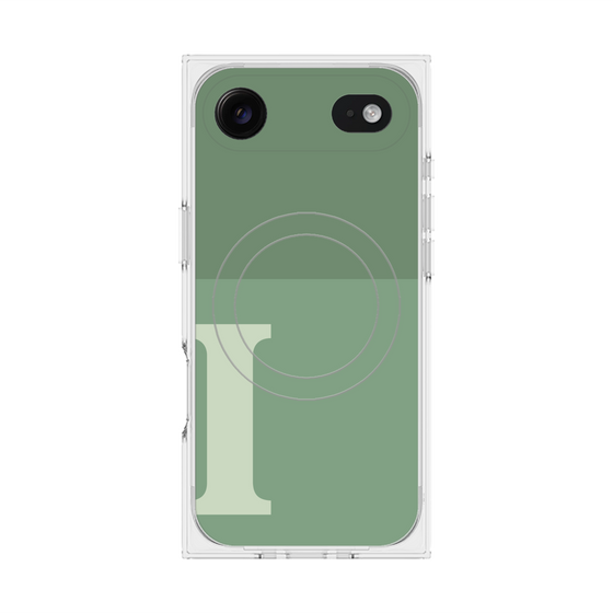 プレミアムスクエアケース with MagSafe［ オリジナル - initial two tone - I green ］