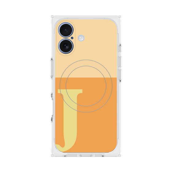 プレミアムスクエアケース with MagSafe［ オリジナル - initial two tone - J orange ］