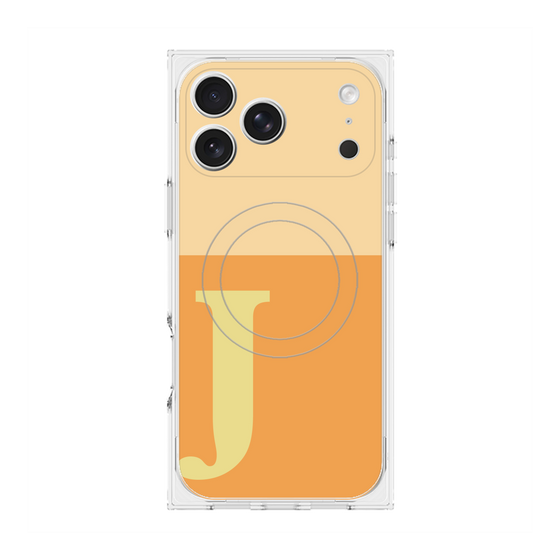 プレミアムスクエアケース with MagSafe［ オリジナル - initial two tone - J orange ］