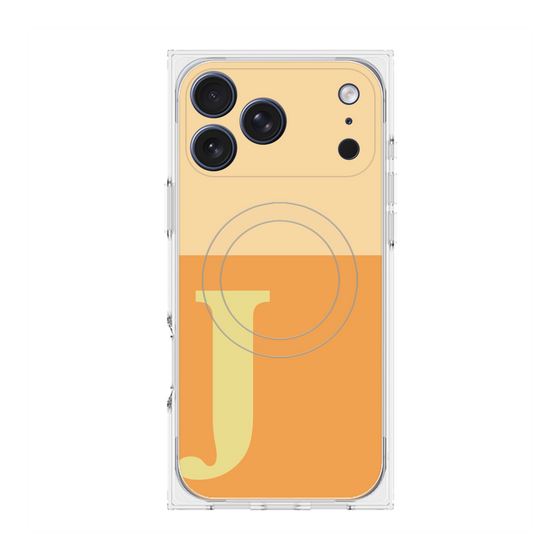 プレミアムスクエアケース with MagSafe［ オリジナル - initial two tone - J orange ］
