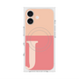 プレミアムスクエアケース with MagSafe［ オリジナル - initial two tone - J pink ］
