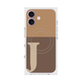 プレミアムスクエアケース with MagSafe［ オリジナル - initial two tone - J brown ］
