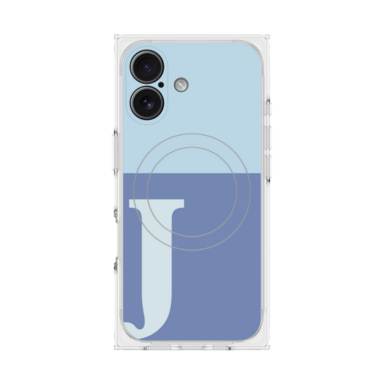 プレミアムスクエアケース with MagSafe［ オリジナル - initial two tone - J blue ］