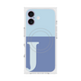 プレミアムスクエアケース with MagSafe［ オリジナル - initial two tone - J blue ］