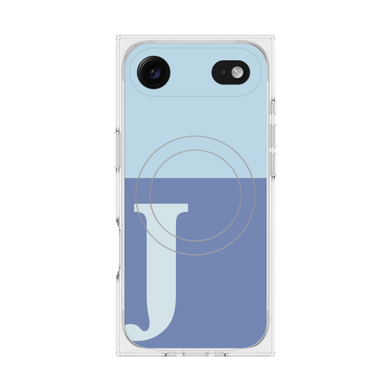 プレミアムスクエアケース with MagSafe［ オリジナル - initial two tone - J blue ］