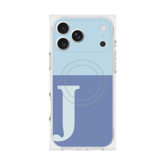 プレミアムスクエアケース with MagSafe［ オリジナル - initial two tone - J blue ］