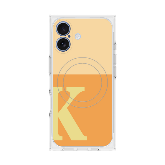 プレミアムスクエアケース with MagSafe［ オリジナル - initial two tone - K orange ］