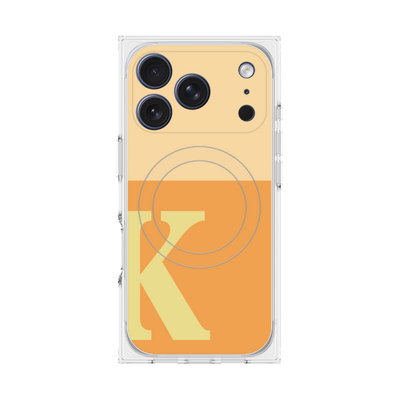 プレミアムスクエアケース with MagSafe［ オリジナル - initial two tone - K orange ］