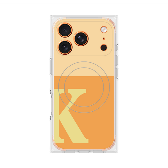 プレミアムスクエアケース with MagSafe［ オリジナル - initial two tone - K orange ］