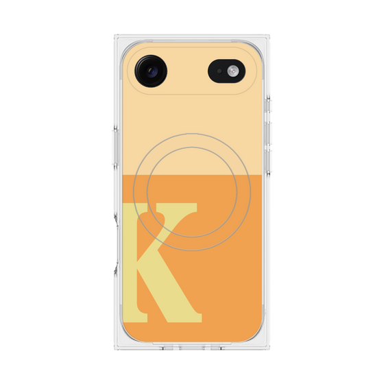プレミアムスクエアケース with MagSafe［ オリジナル - initial two tone - K orange ］