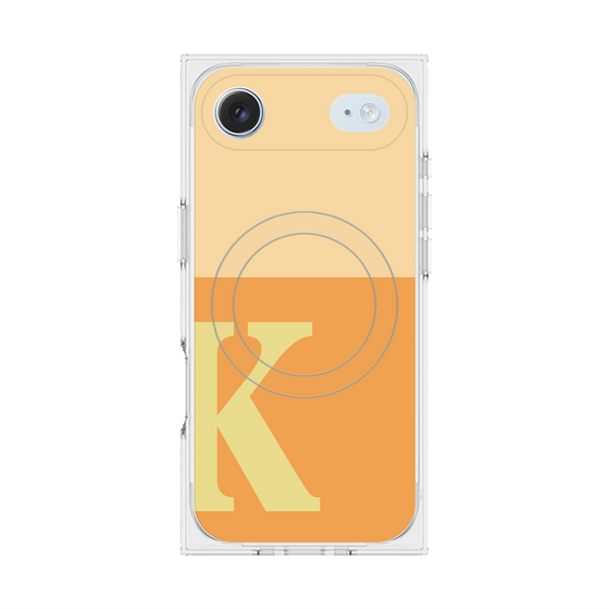 プレミアムスクエアケース with MagSafe［ オリジナル - initial two tone - K orange ］
